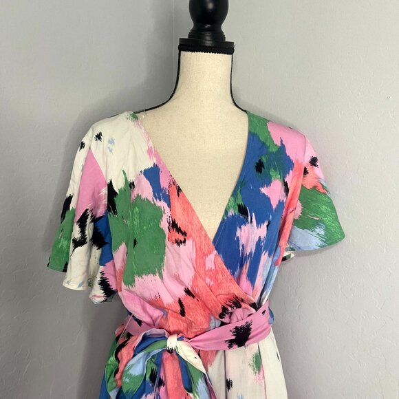 *SOLD* Ava & Viv Floral Hi Low Ruffle Flutter Sleeve Dress XXL - Picture 3 of 10
